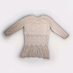 Choon California Top Womens Sz 12 VTG Western Rodeo Boho Festival Lace Fringe
